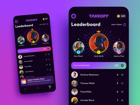 Chart Ui, Fitness Tracker App, App Design Trends, Social App Design, Trivia App, App Design Layout, Desain Ui, App Interface Design, Game Ui Design