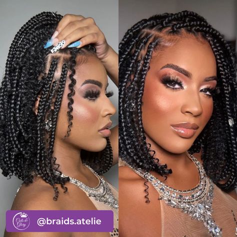 Braids In Bob Style, Black Women Braids 2023, Short Braids Styles For Black Women, Short Single Braids For Black Women, Shoulder Length Braids Hairstyles, Easy Braiding Styles For Black Women, Shoulder Length Braid Styles, Black Hairstyles 2023, Shoulder Length Hairstyles For Black Women