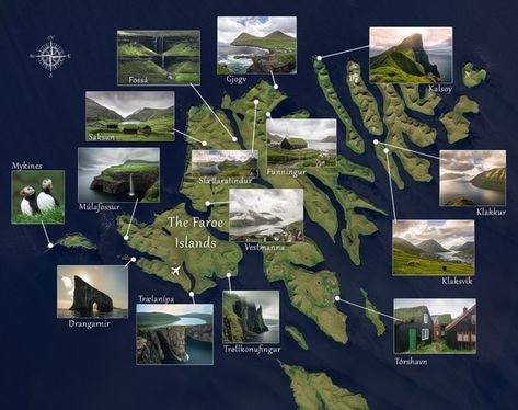 Faroe Islands Map, Faroe Islands Travel, Uk Bucket List, Faroe Island, Faroe Islands Denmark, Northern Lights Viewing, Jena, Travel Goals, Archipelago