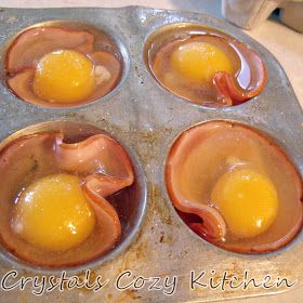 Canadian Bacon Recipes Breakfast, Canadian Bacon Egg Cups, Canadian Bacon Breakfast, Canadian Bacon Recipes, Bacon Egg Bake, Bacon Egg Cups, Bacon Eggs, Canadian Bacon, Egg Recipe