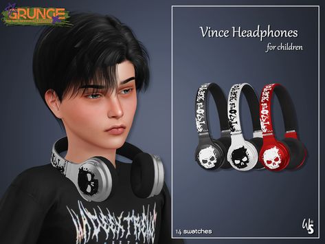 The Sims Resource - Sims 4 - Accessories - WisteriaSims - For Children - Vince Headphones for Boys Heart Sunglasses, Boy Hat, Sims 4 Clothing, Cc Finds, Sims 4 Cc, The Sims Resource, Sims Resource, The Sims, Kids Accessories