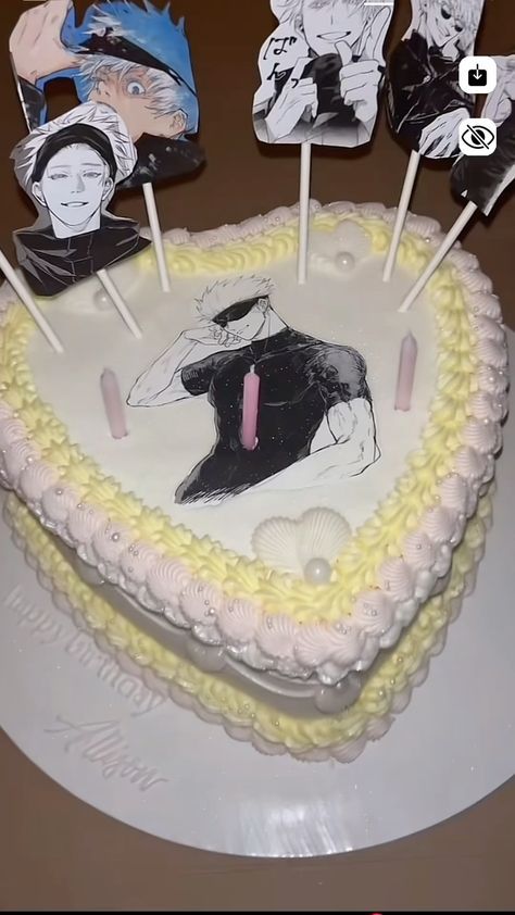 Gojo Satoru Cake Design, Jjk Birthday Cake, Gojo Birthday Cake, Jujutsu Kaisen Cake, Anime Cake, Funny Birthday Cakes, Sweet Dishes Recipes, Pretty Birthday Cakes, Gojo Satoru