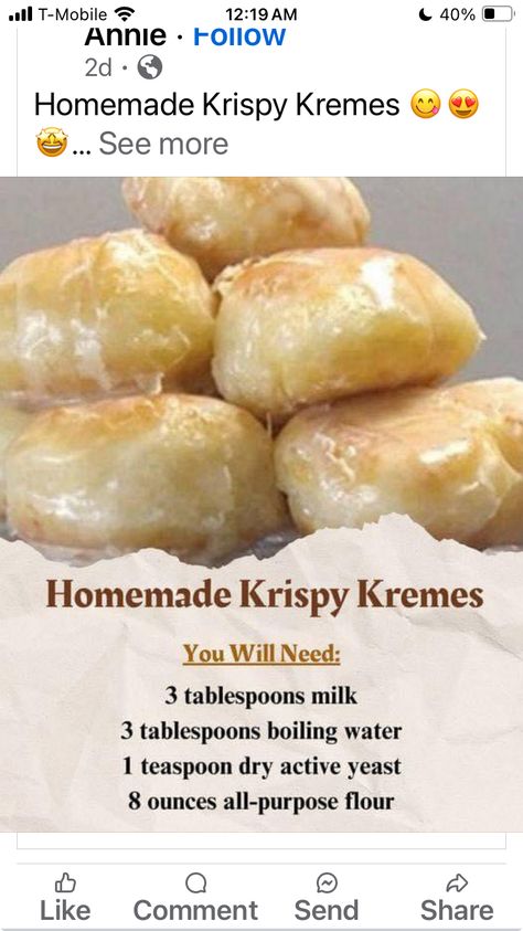 Doughnut Recipe Easy, Homemade Donuts Recipe, Homemade Donuts, Doughnut Recipe, Amish Recipes, Krispy Kreme, Donut Recipes, Bread Recipes Homemade, Boiling Water