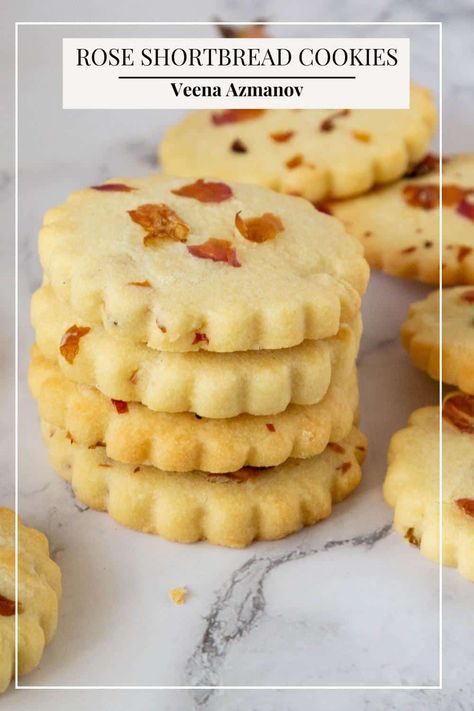 Rose Shortbread Cookies, Flower Biscuits, Rose Cookies, Rose Flavored, Shortbread Cookie, Secret Recipe, Secret Ingredient, Shortbread Cookies, Flavor Profiles