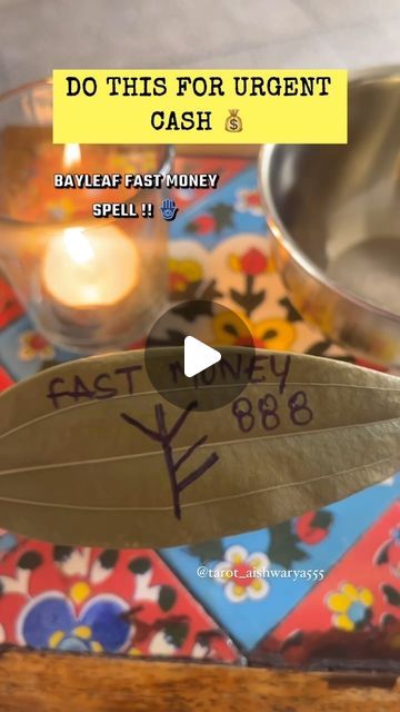 AISHWARYA NAGPAL on Instagram: "Do this bay leaf 🍃 spell if you are in an urgent need of money !! Write done what’s been mentioned in the video & while burning the bay leaf visualise the money coming to you unexpectedly !   Do it with complete faith & don’t overthink once you do the spell.. just surrender everything to the Universe !   Don’t overdo the spell.. it’s okay to do only if you are in an urgent need of some money ! But don’t expect money to come without you working for it….  #manifestation #lawofattraction #uae #reels #reelsinstagram #explorepage #gratitude #gratitudejournal #motivation #growthmindset #spiritualawakening #abundance #positivity #goodvibes #hope  #bhfyp #viral #tarot #tarotlove #love #instagood #spirituality #witch #life #manifest #manifestationmagic #money #tips Urgent Money Spell, Bay Leaf Money Spell, Witch Life, Affirmations For Happiness, The Spell, Money Spells, Bay Leaf, Bay Leaves, Manifestation Law Of Attraction