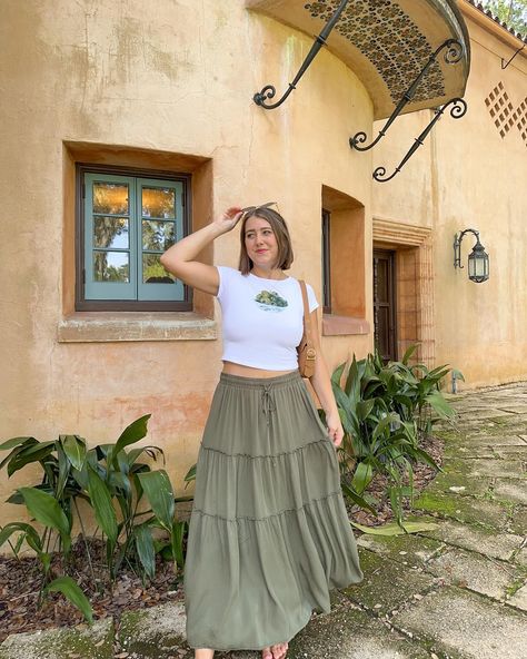 olive you more 🫒🫶🏻🥂 my skirt + bag are thrifted but the cutie olive tee is linked jn my LTK! (or comment “links” and I’ll send it over to you! just make sure your account isn’t private + you’re following or IG won’t let me send!) Amazon fashion, thrifted outfit, thrifted fashion, summer outfit ideas, casual outfit ideas, vacation outfit ideas, Florida mom, maxi skirt outfit, trendy mom, trendy outfits Green Casual Maxi Skirt For Vacation, Olive Maxi Skirt Outfit, Olive Green Long Skirt Outfits, Hippie Green Maxi Skirt For Vacation, Green Maxi Skirt For Vacation, Green Maxi Skirt Outfit Aesthetic, Outfit Ideas Florida, Green Maxi Skirt Outfit, Maxi Skirt Outfit Ideas