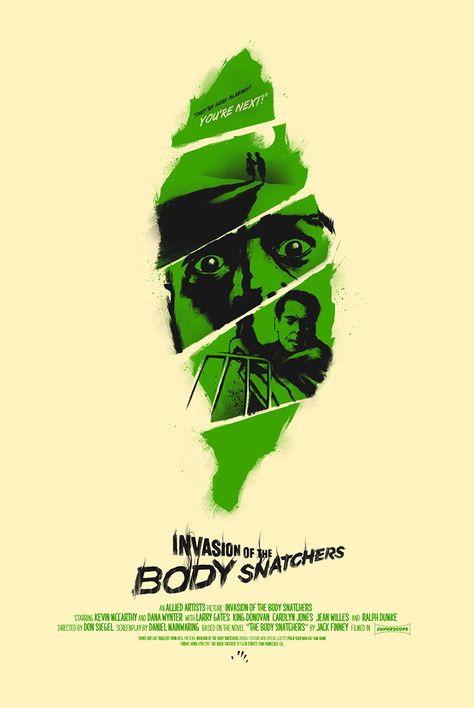 Invasion of the Body Snatchers Archives - Home of the Alternative Movie Poster -AMP- Invasion Of The Body Snatchers, Carolyn Jones, Spoke Art, Film Posters Art, Abstract Graphic Design, Horror Posters, Minimal Movie Posters, Pop Culture Art, Thriller Movies