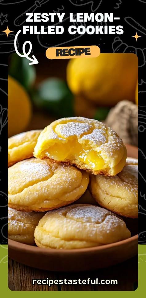 Bright, tangy, and irresistible, these Zesty Lemon-Filled Cookies combine a buttery cookie base with a vibrant lemon filling for a dessert that's sure to impress. Perfect for lemon lovers and special occasions! Whether you're hosting a gathering or treating yourself, these cookies are the perfect balance of sweet and citrusy. #LemonFilledCookies #CitrusDessert #LemonLovers #BakingRecipes #EasyCookies #LemonDesserts #SpringTreats #LemonSandwichCookies Homemade Desert, Cookie Experiment, Lemon Meltaway Cookies, Meltaway Cookies, Good Desserts, Citrus Desserts, Cottage Bakery, Dream Cafe, Cookie Sandwiches