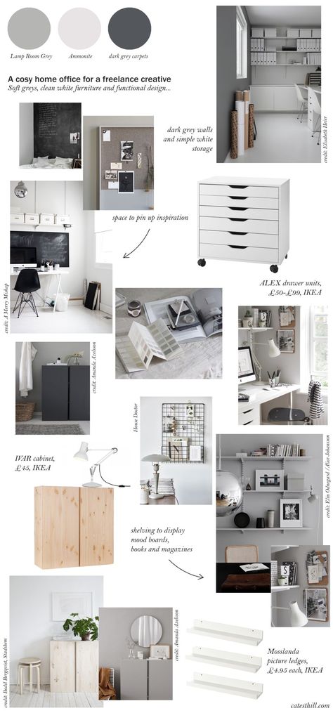 Lamp Room Grey, Grey Home Office, Ikea Pictures, Home Office Makeover, Lamp Room, Box Room, Grey Home, Wooden Storage Cabinet, Modern Office Design