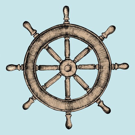 Card Tattoo Designs, Wishlist Ideas, Boat Captain, Ship Wheel, Card Tattoo, Friends Tv, Ship Art, Classroom Ideas, Premium Vector