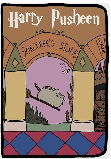 Harry Pusheen and the Sorcerers Stone Pusheen Harry Potter, Tumblr Harry Potter, Pusheen Stormy, Harry Potter Ideas, Harry Potter Cat, Memes Harry Potter, Pusheen Love, Sorcerers Stone, Pusheen The Cat