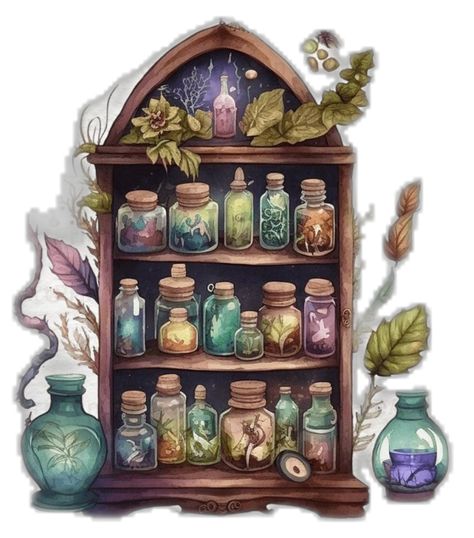 Apothecary Tattoo Sleeve, Apothecary Character Design, Apothecary Illustration, Fantasy Apothecary, Witchy Apothecary, Magic Apothecary, Ancient Alchemy, Witch Apothecary, Frames Design Graphic