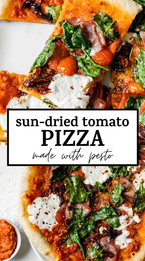 Sun Dried Tomato Flatbread, Sundried Tomato Flatbread, Sun Dried Tomato Pizza, Goat Cheese Prosciutto, Apartment Cooking, Pizza Pasta Recipe, Sundried Tomato Chicken, Tomato Pizza, Sundried Tomato Pesto