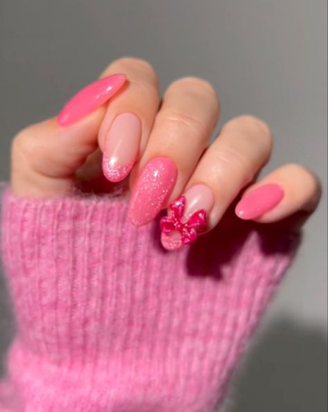 Pink Barbie Nail Art, Acrylic Nails Barbie, Pink Barbie Nails, Bachelorette Nails, Nails Pink Acrylic, Spring Break Nails Acrylic, Nail Inspo Summer, Glitter Toe Nails, Nails Barbie