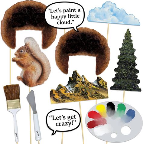 Bob Ross Photo Booth Props (11 Piece Set) Party Decorations by Prime Party : Amazon.ca: Health & Personal Care Bob Ross Party, Bob Ross Birthday, Prime Party, Tree Props, Max And Ruby, Bob Ross Paintings, Vbs 2024, The Joy Of Painting, My Best Friend's Birthday