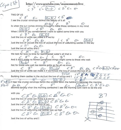 Just the Two of Us - Guitar Chord Chart Chord Ukulele, Guitar Chart, Chords Guitar, Ukulele Chords Songs, Great Song Lyrics, All About That Bass, Just The Two Of Us, Guitar Chord Chart, Ukulele Songs