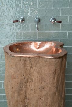 Copper Tree, Copper Bathroom, Copper Sink, Bathroom Collections, Trendy Home, Rustic Design, Inspiration Ideas, Wash Basin, Bathroom Furniture