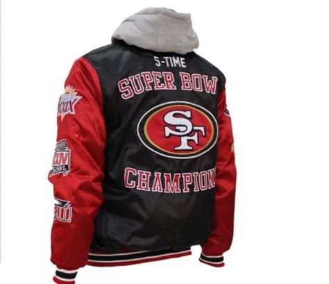 NINERS Sf Giants Outfit, 49ers Jacket, 49ers Hoodie, 49ers Outfit, Nfl 49ers, Sick Clothes, 49ers Football, Sf 49ers, Red Bandana