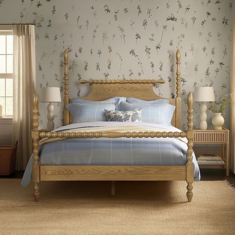 Madison Park Signature Beckett Bed - Bed Bath & Beyond - 13788601 Wood Frame Bedroom Ideas, Turned Post Bed, Traditional Bed Frame, Wooden Queen Bed Frame, Cottage Build, Wooden King Size Bed, Vintage Bed Frame, Post Bed, French Bed