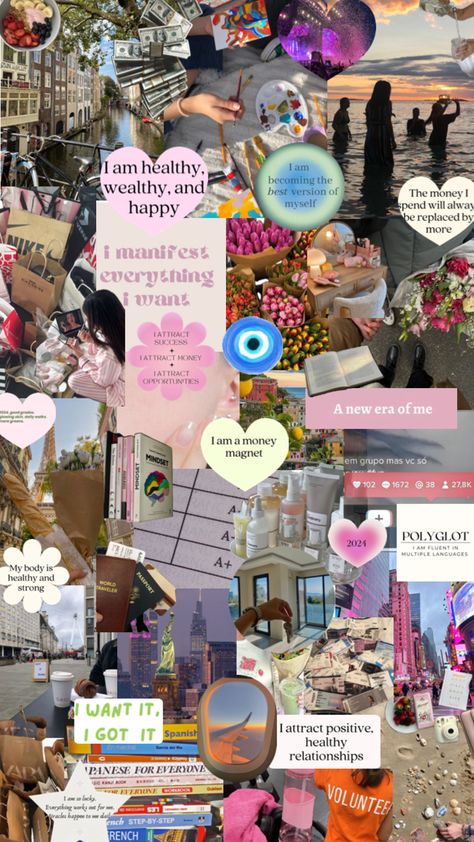 Vision Board Collage, Vision Board Planner, Vision Board Examples, Positive Quotes Wallpaper, Favorite Wallpaper, Vision Board Images, Vision Board Wallpaper, Life Vision Board, Good Instagram Captions