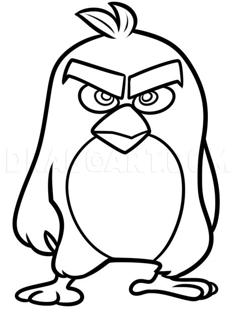 How To Draw Red From The Angry Birds Movie, Step by Step, Drawing Guide, by Dawn | dragoart.com Angry Bird Drawing, Angry Birds Drawing, Angry Birds Movie Characters, Angry Drawing, All Angry Birds, Angry Birds Characters, Red Angry Bird, Bird Outline, Sasuke Wallpaper