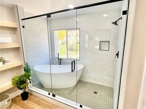 Shower Pan With Tile Walls, Subway Tile In Shower, Rhombus Tile, Schluter Shower, Floating Bench, Subway Tile Showers, Tile Repair, Linear Drain, Small Tiles