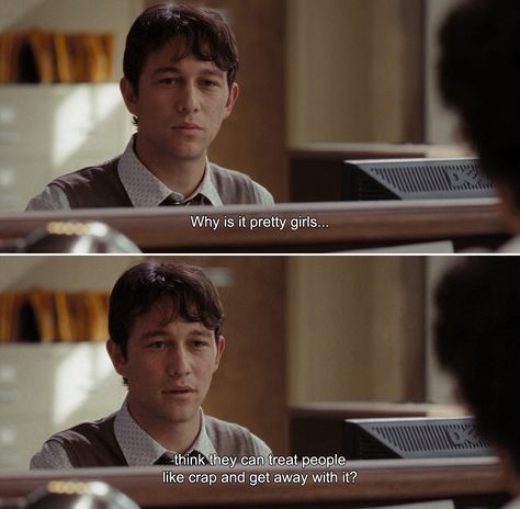 ― (500) Days of Summer (2009)Tom: Why is it pretty girls…think they can treat people like crap and get away with it? 500 Days Of Summer Quotes, Anamorphosis And Isolate, Hate Summer, Life Moves Pretty Fast, 500 Days Of Summer, Movies Quotes Scene, Inspiration Tattoo, 500 Days, Movie Shots