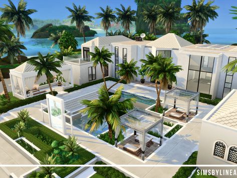 Bloxburg Beach Hotel Ideas, Ts4 Patio Cc, Sims 4 Hotel Layout, Sims 4 Cc Luxury House, Sims 4 Hotel Cc, The Sims 4 Mods House, Sims 4 Modern Mansion, Sims 4 Hotel, Mansion Sims 4