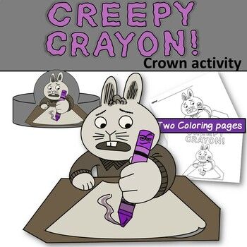 Creepy Crayon Crown Activity Crown, Creepy Crayon Coloring Pages Crayon Crown, Crayon Coloring Page, Creepy Crayon, Crown Activity, Halloween Craftivity, Crayon Activities, Crayon Coloring, Crayon Crafts, October Activities