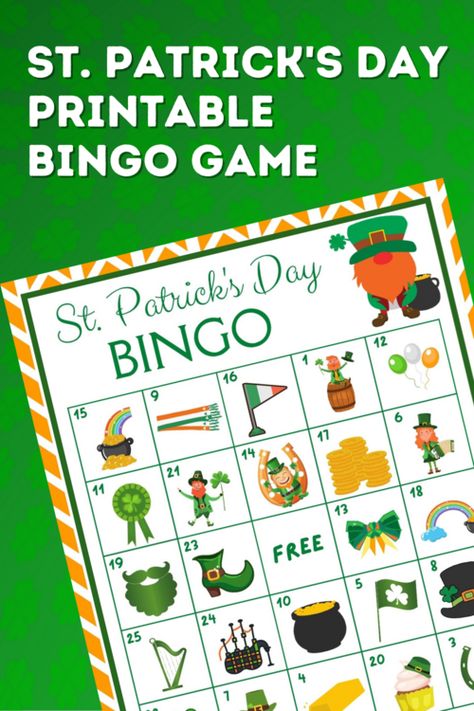 Fun Free St Patricks Day Bingo Cards Printable Game Printable Bingo Games, Printable Games For Kids, Bingo Cards Printable, Letter To Parents, Holiday Crafts For Kids, Bingo Printable, Cool Science Experiments, Printable Game, Game For Kids