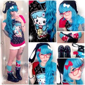 Alexa's Style Blog: Juizywoozy Magic Ice Cream Daily Style Post Magic Ice Cream, Alexa Poletti, Harajuku Girl, Harajuku Girls, Pastel Goth Fashion, Grunge Goth, Japanese Street Fashion, Daily Style