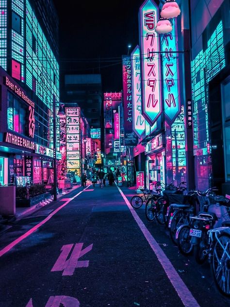 Neon Wonderland, Asian City, Arte Glitter, Ville Cyberpunk, Tokyo Aesthetic, Street At Night, New Retro Wave, Neon Nights, Cyberpunk Aesthetic