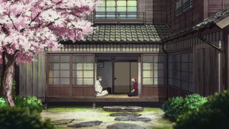 Japan House Exterior, Kny Backgrounds, Shouwa Genroku Rakugo Shinjuu, Old Japanese House, Anime Houses, Japanese Town, Asian House, Anime House, Fantasy Village