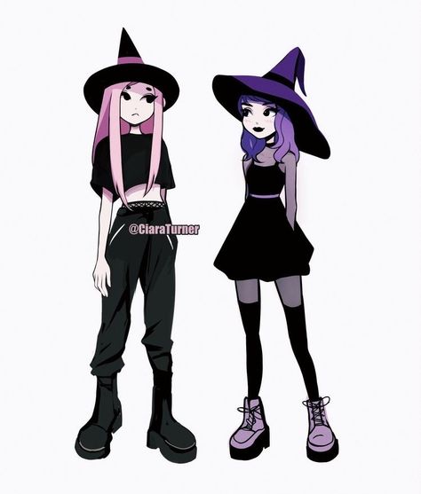 Do What Makes U Happy, 2 Personalities, Witch Drawing, Witch Characters, Goth Art, Witch Art, Kawaii Art, Drawing Painting, Cartoon Art Styles