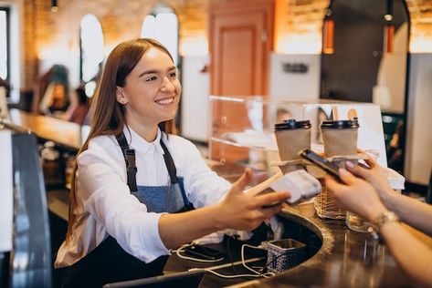 Free photo customer buying coffee at a c... | Free Photo #Freepik #freephoto #barista #store-owner #payment-terminal #coffee-barista Retail Solutions, Coffee Store, Free Photo, A Coffee, Free Photos, Coffee Shop, Make Your, Make It Yourself, Coffee