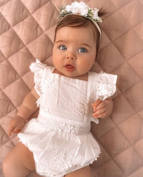 Arabella And Rose ™️ Est 2012 on Instagram: "Sweet little love 🕊️ Beautiful details for days in our Fairy Garden Romper 🤍 @two.brisbane.mamas https://arabellaandrose.com.au/product-category/baby-girl/" White Baby Romper, White Fairy, Girls Boutique Clothing, White Romper