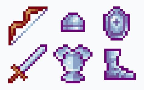 Pixel Art Armor, Pixel Armor, Medieval Pixel Art, Poster Frame Design, Medieval Banner, Game Sprite, Knight Armour, Steel Armor, Pixels Art