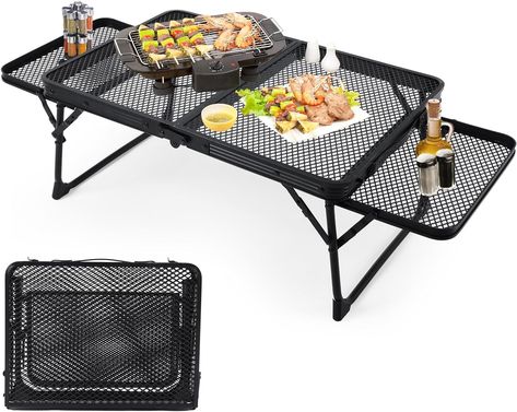 Amazon.com: WildFinder Folding Table with 2 Wing Panels, 2x1.3 FT Camping Table with Mesh Desktop,Folding Grill Table with Mesh Bag,Portable Outdoor Table for Picnic,Camping,BBQ,Beach(Black) : Patio, Lawn & Garden Dinner Table Set Up, Foldable Picnic Table, Small Picnic, Camping Dishes, Folding Camping Table, Wooden Picnic Tables, Blackstone Grill, Bbq Table, Folding Picnic Table