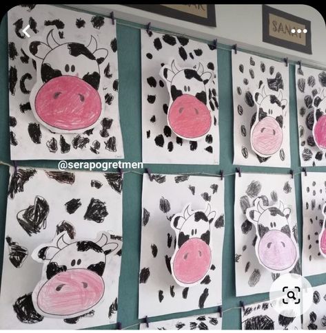 All About Cows Preschool, Farm Theme Centers Preschool, Cow Art For Preschool, Farm Animal Arts And Crafts, Cow Crafts For Preschoolers, Farm Craft For Preschool, Farm Animals Art And Craft, Farm Projects Preschool, Cow Art Preschool