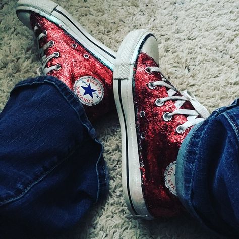 DIY Sparkly red converse Sparkly Platform Converse, Platform Red Converse, Red Sparkly Converse, Sequin Converse, Sparkly Converse, Deep Red Converse, Bright Red Converse, Red Converse, Red Sparkle