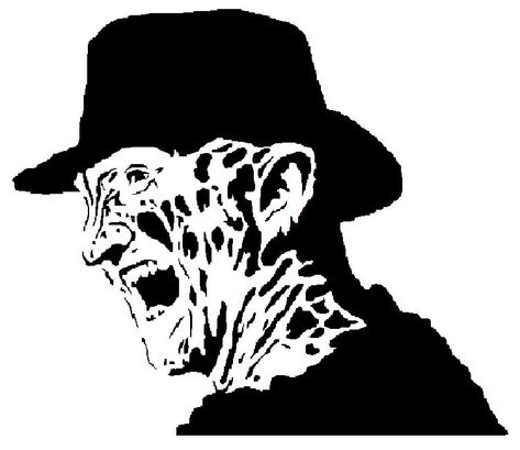 Freddy Krueger Stencil, Freddy Krueger Tattoo, Tattoo Perna, Arte Zombie, Halloween Crafting, Stencil Outline, Scary Drawings, Halloween Stencils, Horror Movie Icons