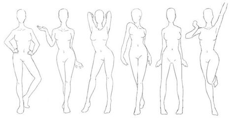 Drawing Body Poses, Body Sketches, Body Reference Drawing, Standing Poses, Character Poses, Figure Drawing Reference, Body Drawing, Female Body, Sketches Easy