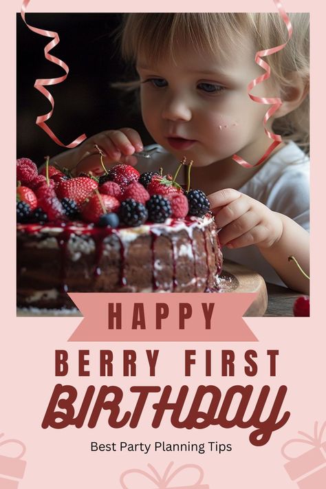 How has a year gone by so fast?! Throw the the best 'Berry First Birthday' party to remember with the help of these fun and simple tips! #berryfirstbirthday #berrysweetbirthday - Creative Crayons Workshop Berry Decorations, Berry First Birthday Party, Berry 1st Birthday, First Birthday Party Ideas, Party Planning Guide, Berry First Birthday, Berry Dessert, First Birthday Party Themes, First Birthday Themes