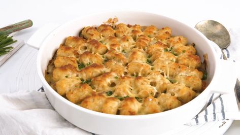 What's better than a classic tuna mornay? One with a potato gem crust! This recipe will be a new family fave. Custard Croissant, Croissant Pudding, Tuna Mornay, Potato Gems, Beef With Vegetables, Mustard Sauce Recipe, Tuna Casserole, Mustard Sauce, Tuna Recipes