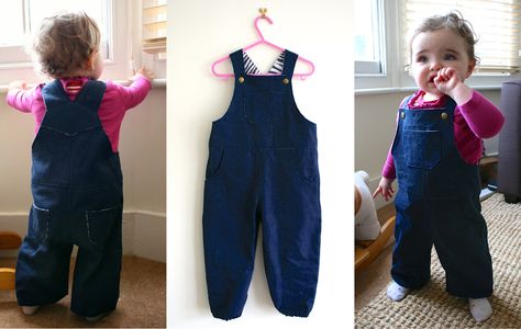 How to Make Overalls for Toddlers Dungarees Pattern, Toddler Sewing Patterns, Toddler Overalls, Baby Dungarees, Boy Sewing, Sewing Baby Clothes, Sewing Kids Clothes, Kids Overalls, Sewing Bee