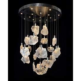 Moonlight Sonata 38"W Selenite 17-Lt LED Pendant Chandelier Selenite Chandelier, Stylish Chandelier, Moonlight Sonata, Crystalline Structure, John Richard, Multi Light Pendant, White Chandelier, Island Pendants, Design Studios