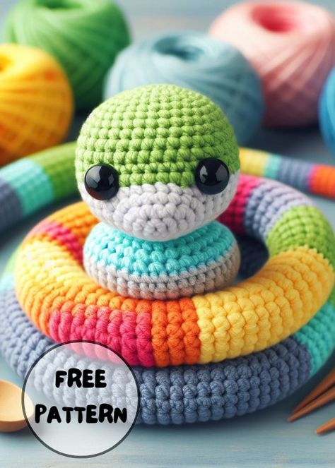 Free Crochet Snake Amigurumi Pattern Crochet Free Snake Pattern, Crochet Snake Amigurumi, Easy Crochet Snake Pattern Free, Crochet Snake Pattern Free, Crochet Snake Pattern, Snake Pillow, Crochet Snake, Felt Dragon, Crochet Plushie