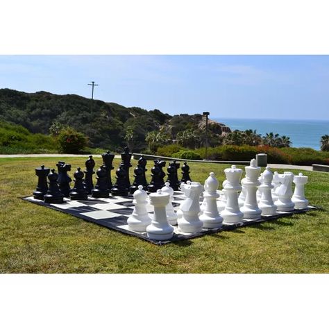 MegaChess 25 Inch Giant Plastic Chess Set with Quick Fold Nylon Board | Wayfair Giant Checkers, Giant Chess, Southern California Beaches, Chess Club, Giant Games, Yard Games, Lawn Games, Backyard Games, California Beach