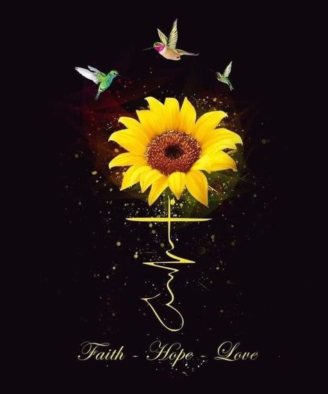 Hope is healing Faith Hope Love Tattoo, Sunflower Home Decor, Sunflower Quotes, Hippie Quotes, Butterfly Quotes, Sunflower Pictures, Sunflower Tattoos, Sunflower Wallpaper, Yellow Wall