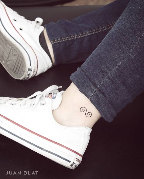 Spiral Ankle Tattoo, Double Spiral Tattoo, Spiral Quote Tattoo, Tiny Spiral Tattoo, Spiral Tattoo Meaning, Spiral Tattoo Ideas, Spiral Tattoos, Minimalist Tattoo, Puma Sneaker